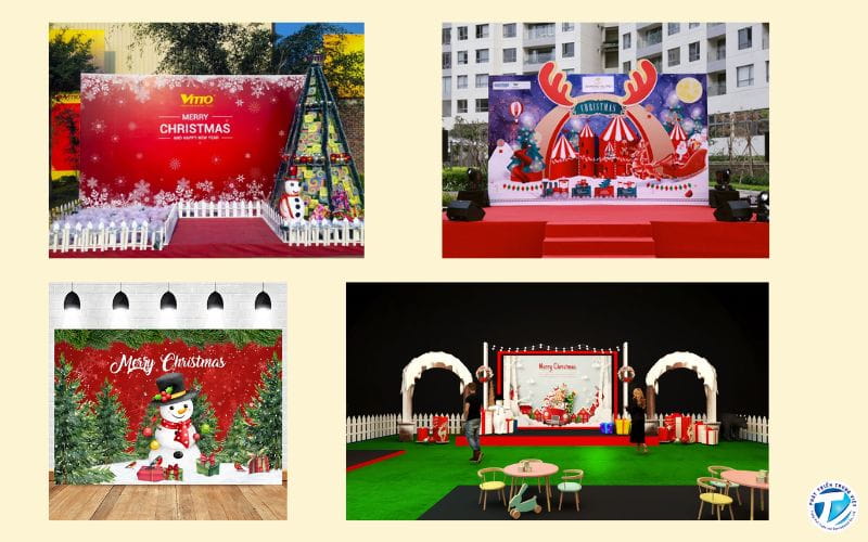 Backdrop Noel cho sự kiện ngoài trời